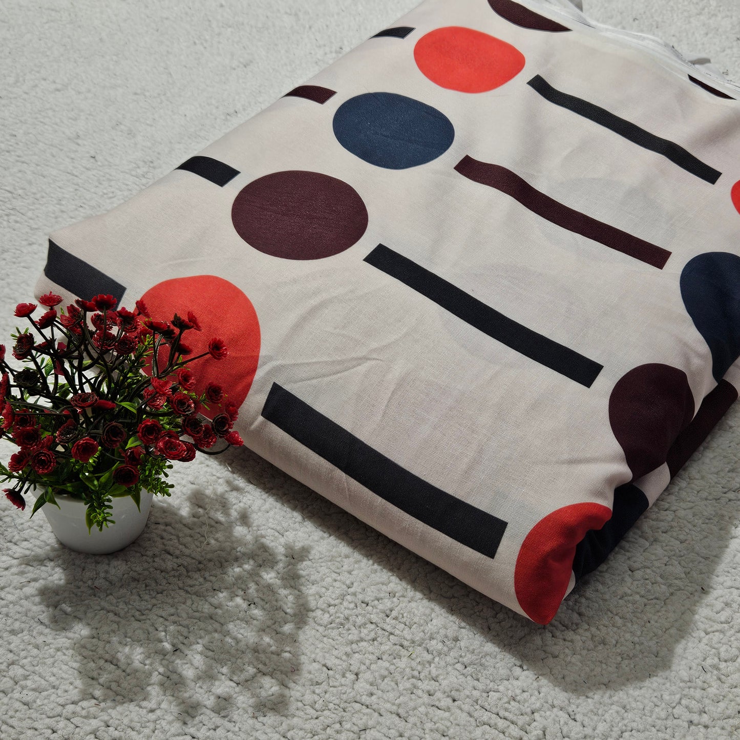 Linen Cotton Fabric- MIS383RRD10