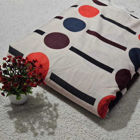 Linen Cotton Fabric- MIS383RRD10