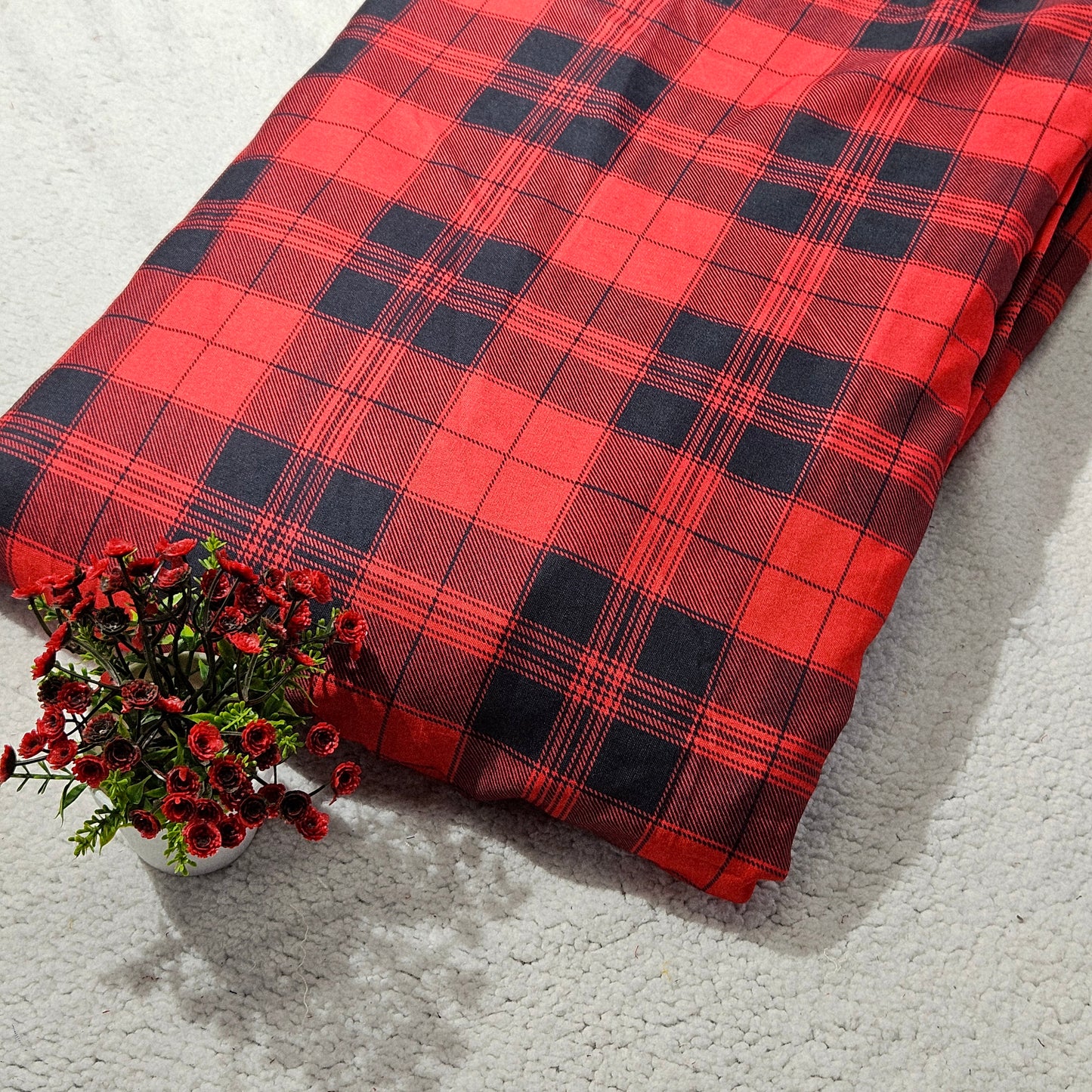 Linen  Cotton Fabric- MIS383RRD9