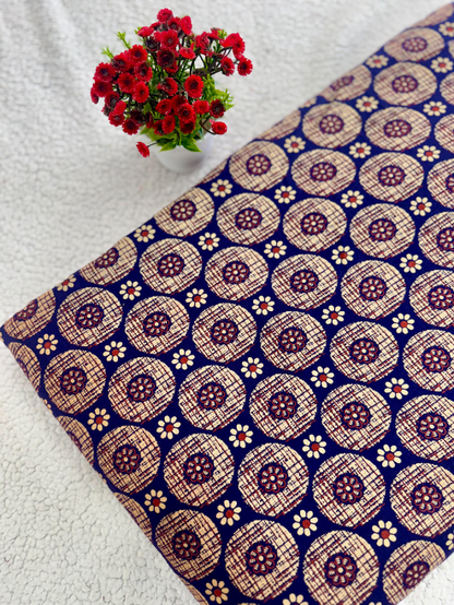 Ajrakh Printed Cotton Fabric – Traditional Print