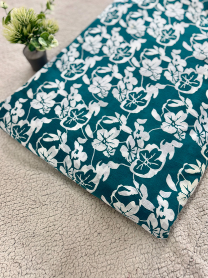 Cotton Fabric with White Floral Print – MIS787ATH-16
