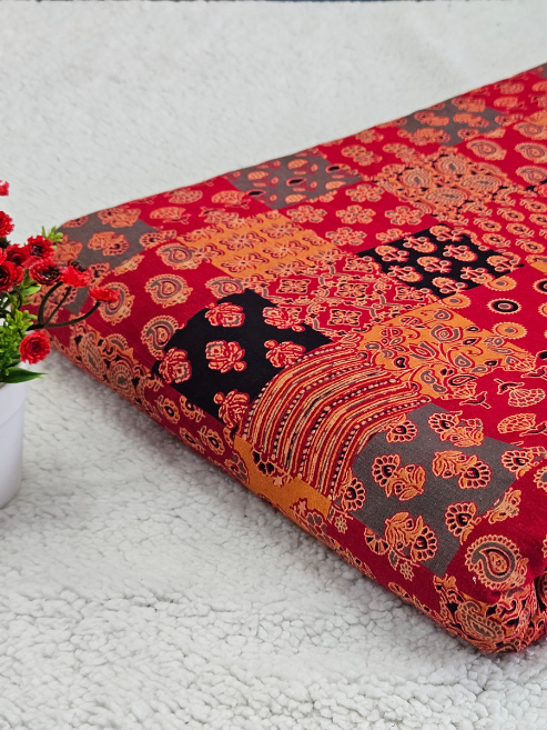 Ajrakh  Printed Cotton Fabric – MIS325KF23