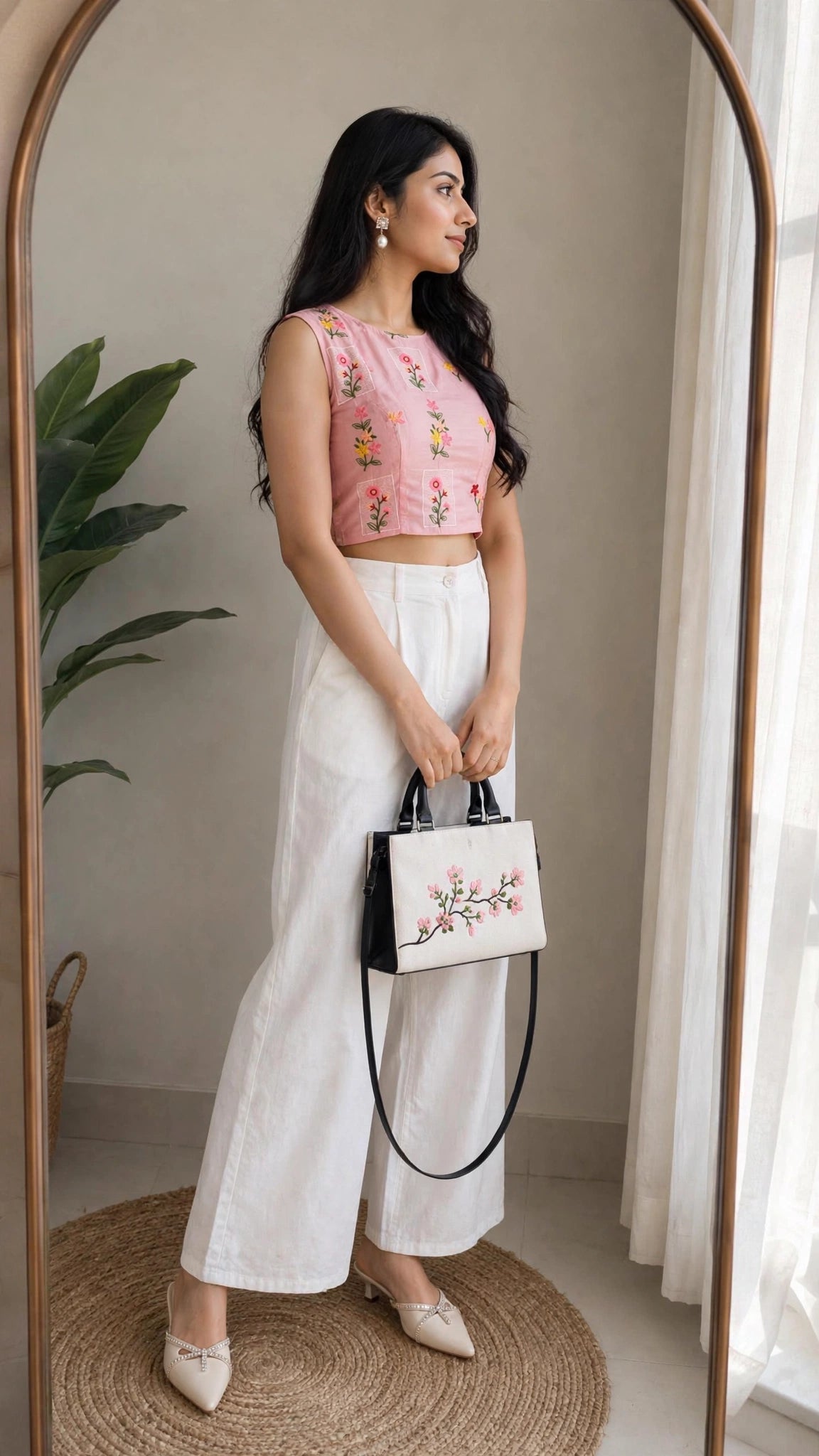 Mul Chanderi Cotton With Embroidery