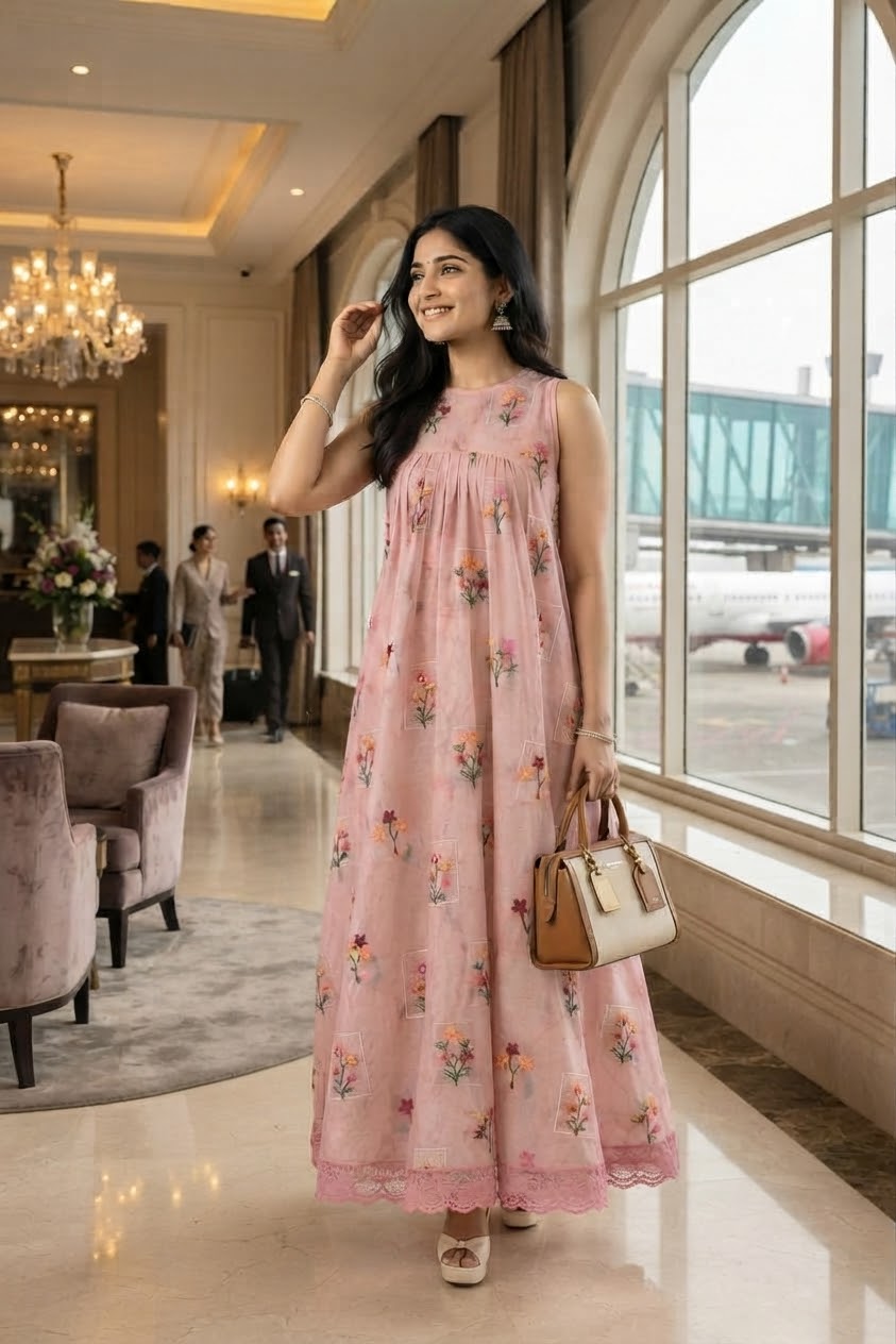Mul Chanderi Cotton With Embroidery