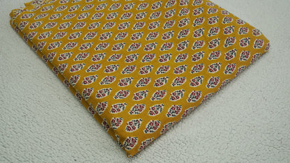 Yellow Jaipur Cotton with Maroon Print – Lightweight & Skin-Friendly