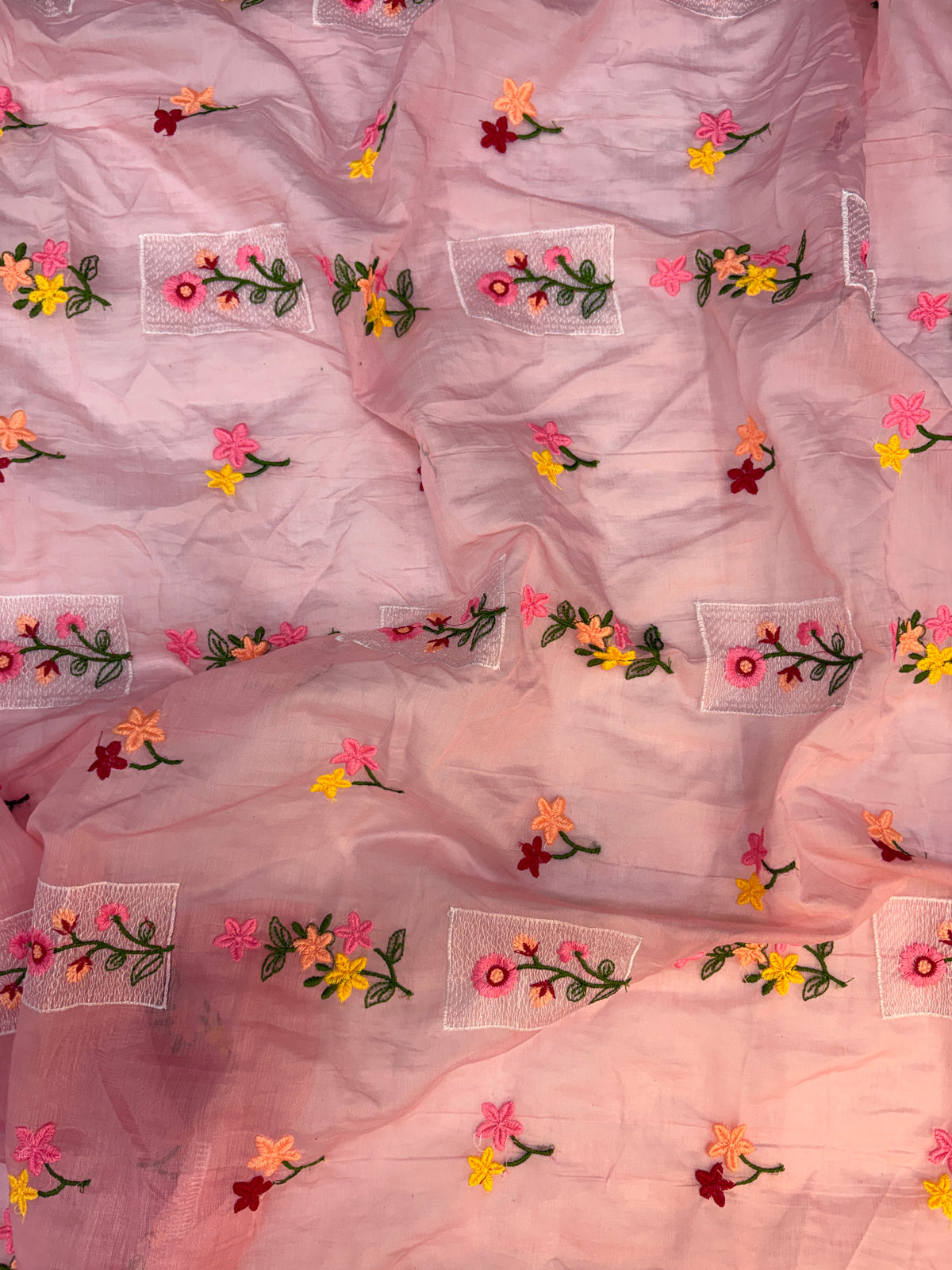 Mul Chanderi Cotton With Embroidery