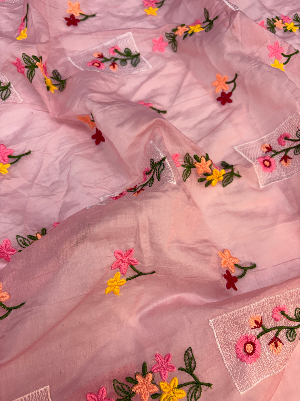 Mul Chanderi Cotton With Embroidery