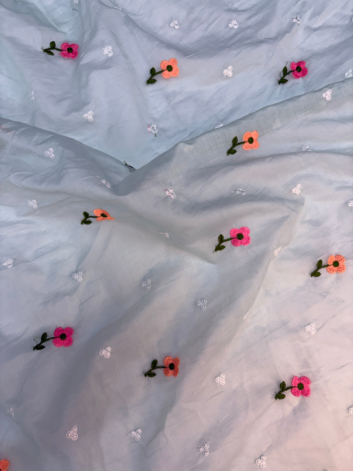 Mul Chanderi Cotton With Embroidery