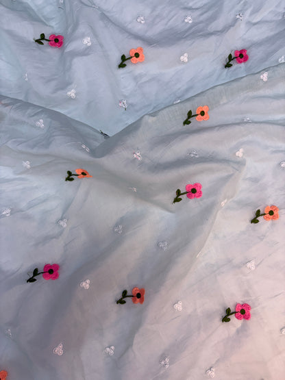 Mul Chanderi Cotton With Embroidery