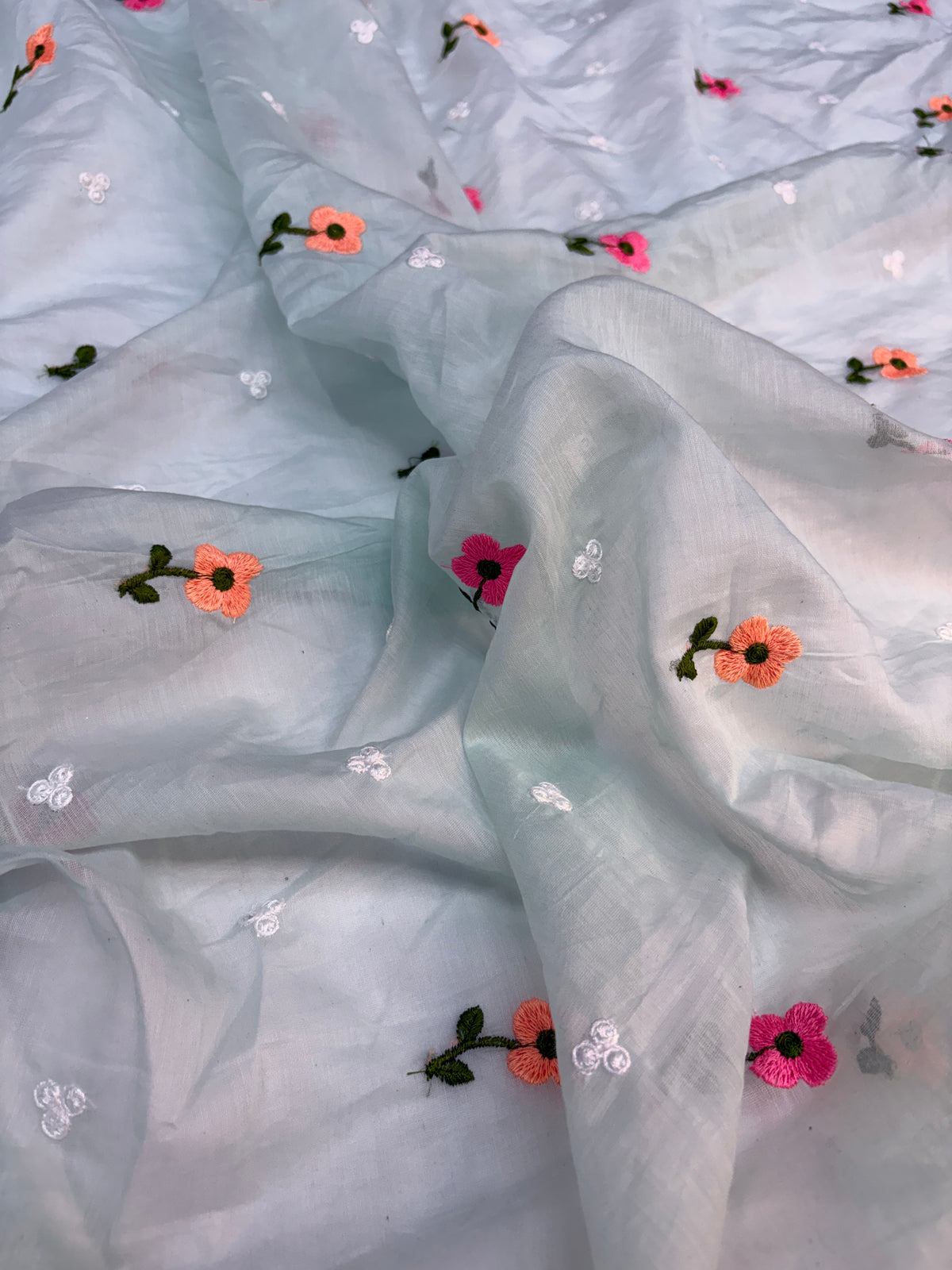 Mul Chanderi Cotton With Embroidery