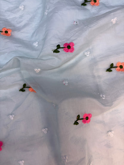 Mul Chanderi Cotton With Embroidery