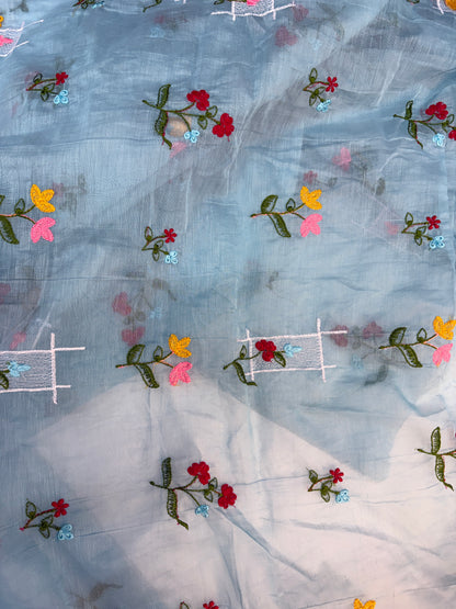 Mul Chanderi Cotton With Embroidery