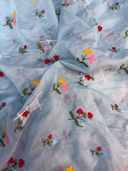 Mul Chanderi Cotton With Embroidery