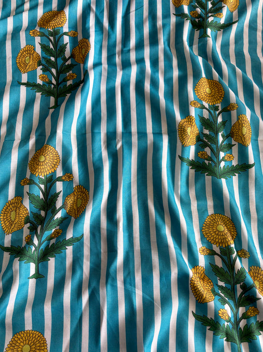 Bloomira (blue)- Italian Linen  Cotton MIS677RRD1