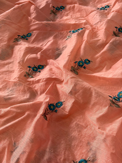 Chanderi  Cotton with Embroidery-MIS285RRD13