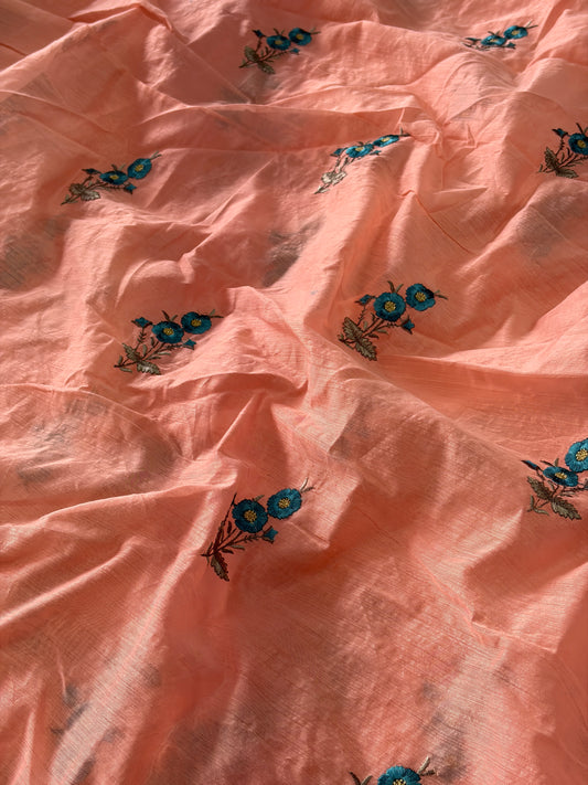 Chanderi  Cotton with Embroidery-MIS285RRD13