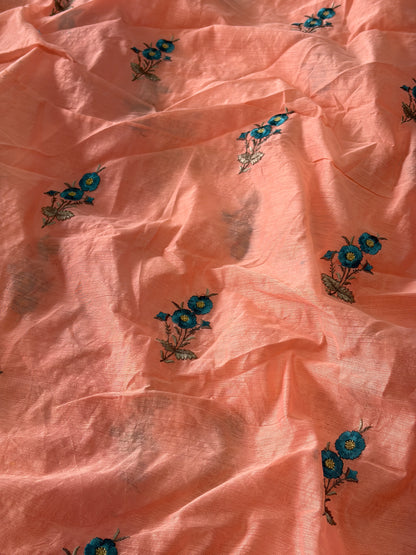 Chanderi  Cotton with Embroidery-MIS285RRD13