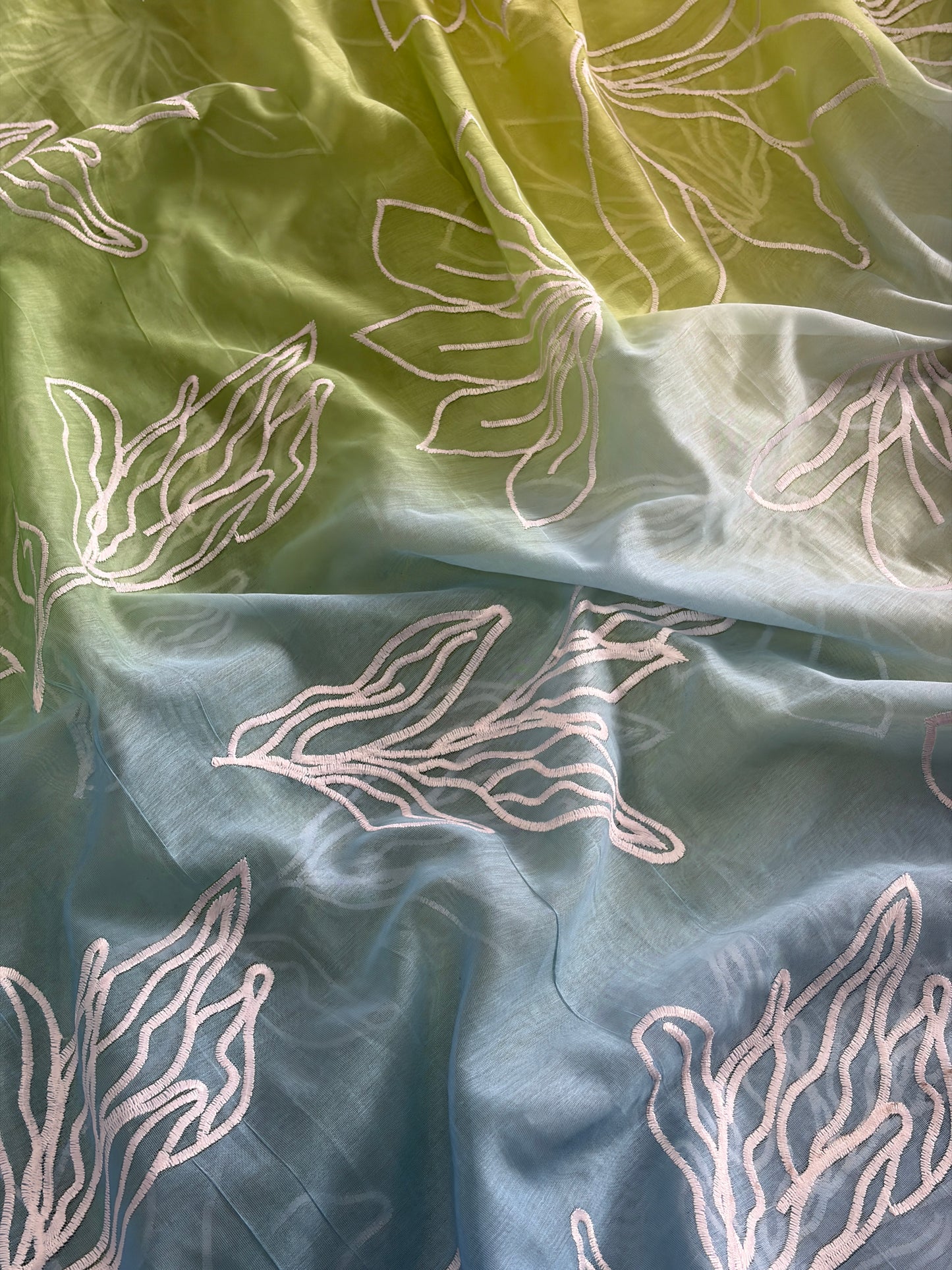 Oceana - Mul Chanderi Cotton With Embroidery