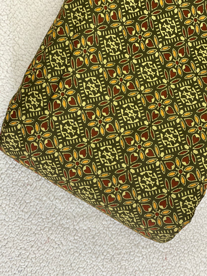 Green Kalamkari Printed Cotton Fabric – Soft & Lightweight