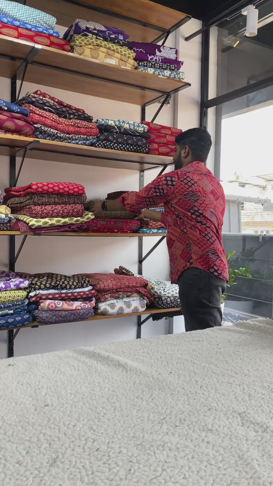 Green Kalamkari Printed Cotton Fabric – Soft & Lightweight