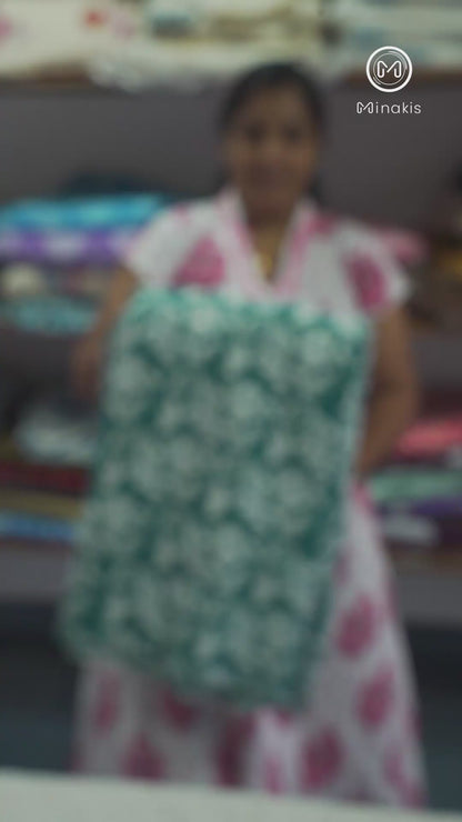 Cotton Fabric with White Floral Print – MIS787ATH-16